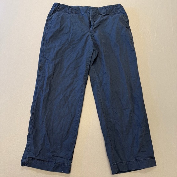 a new day Pants - A New Day Women's‎ Navy Blue Cropped Wide Leg Pants Size 12 Stretch Casual